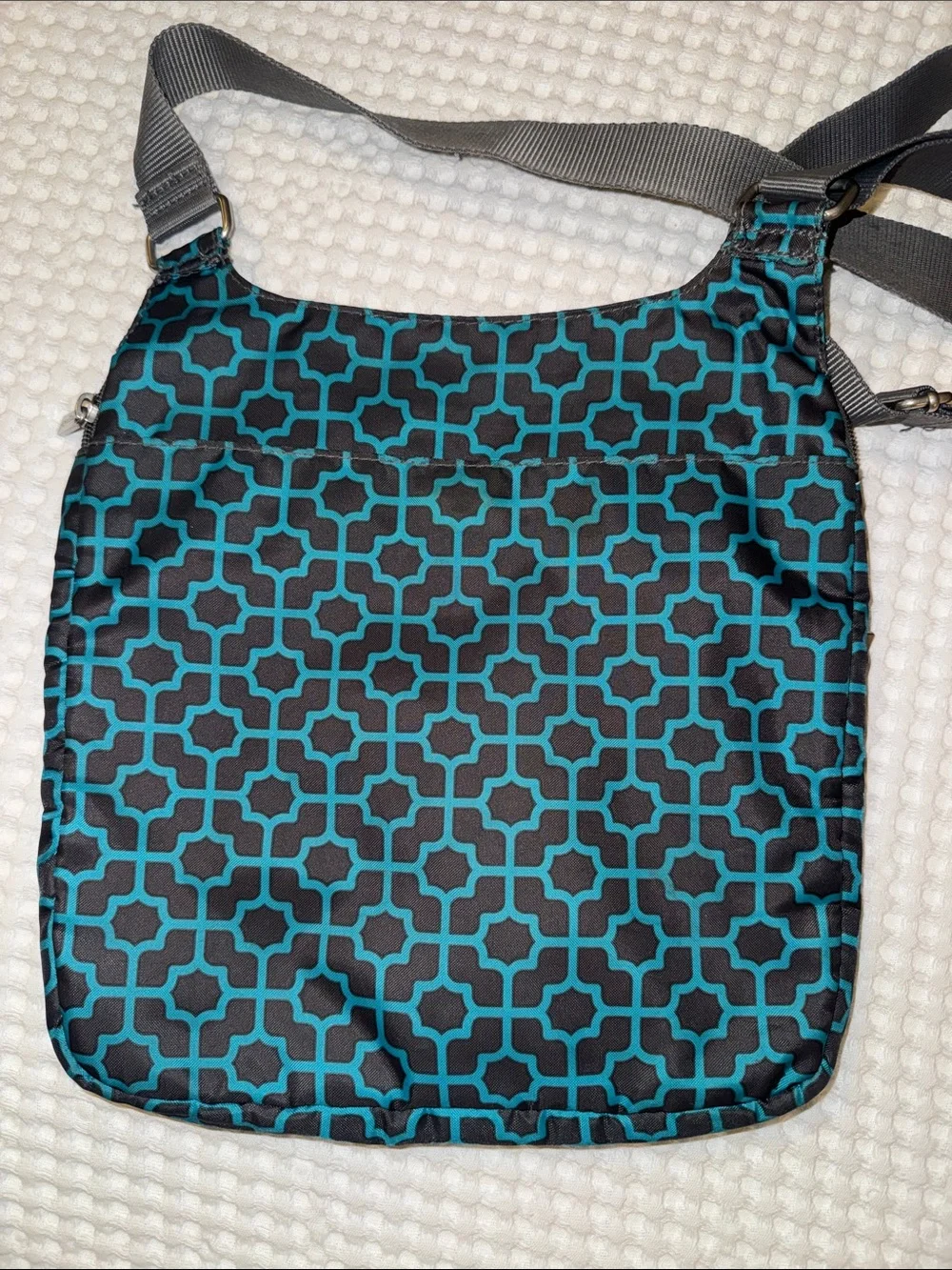 Baggallini Teal/Grey Patterned Crossbody Bag